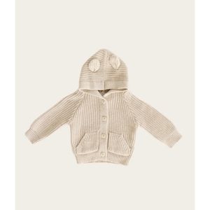 Jamie Kay Oatmeal Bear Cardigan